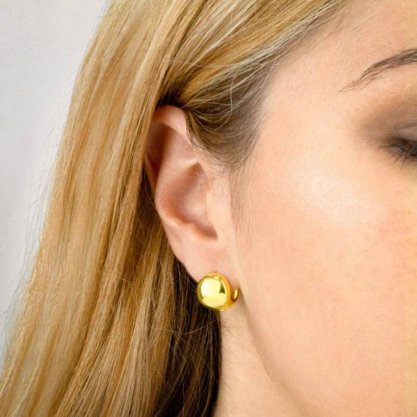Kleine runde vergoldete Ohrstecker Ohrringe KOOMPLIMENTS 