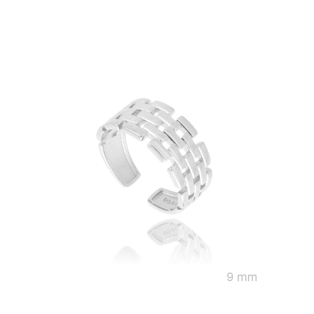 Moderner Silber Ring Kettenform Ringe KOOMPLIMENTS 