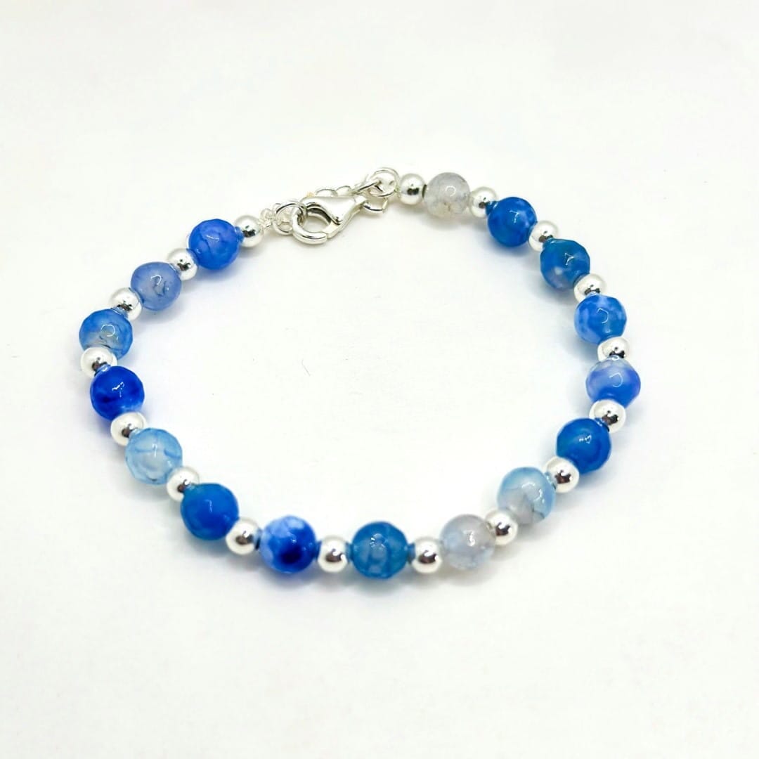 Silber Armband mit blauen Perlen - ACHAT Armband KOOMPLIMENTS 