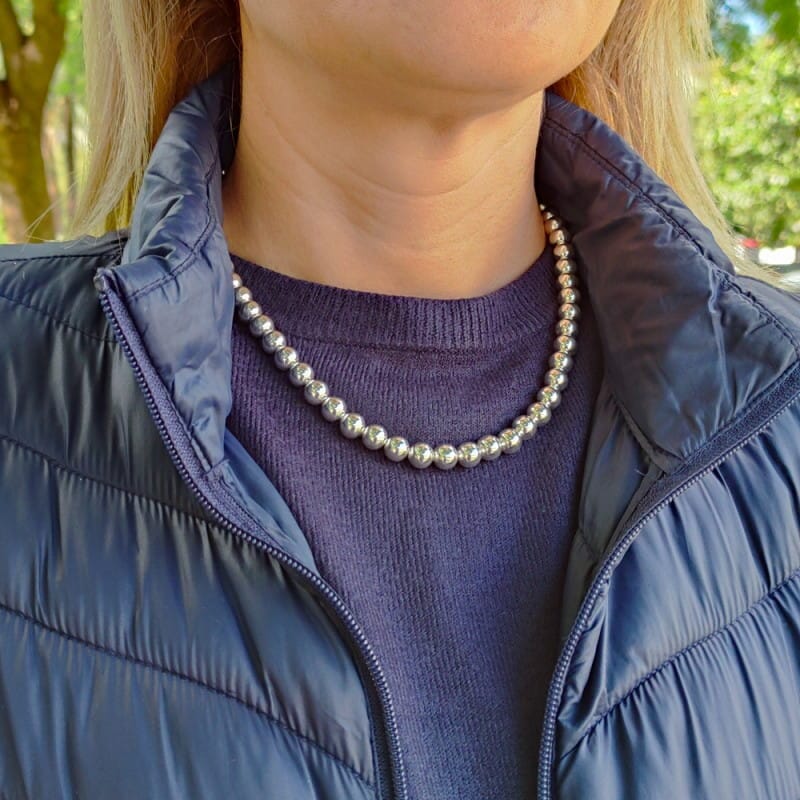 Silber Perlen Halskette - KOOMPLIMENTS 