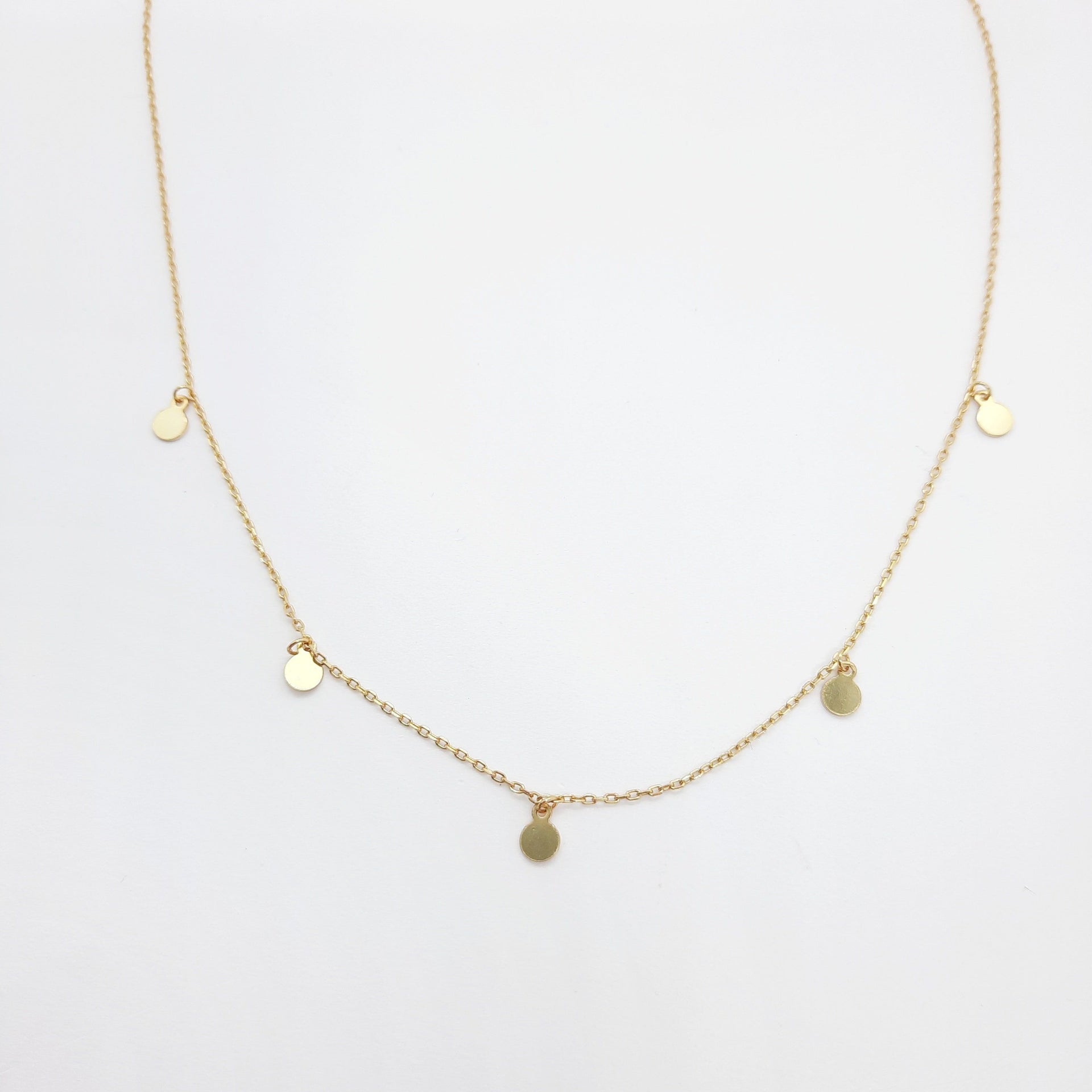 Damen-Halskette aus Silber mit kleinen Scheiben Halsketten KOOMPLIMENTS Gold