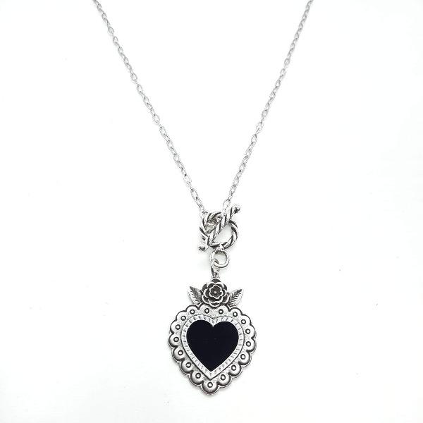 Damen Halskette mit schwarzem Herz - Black Heart Halsketten KOOMPLIMENTS