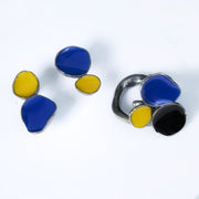 Designer Silberring 3 blau gelb schwarz - COLORAMA Ringe KOOMPLIMENTS 