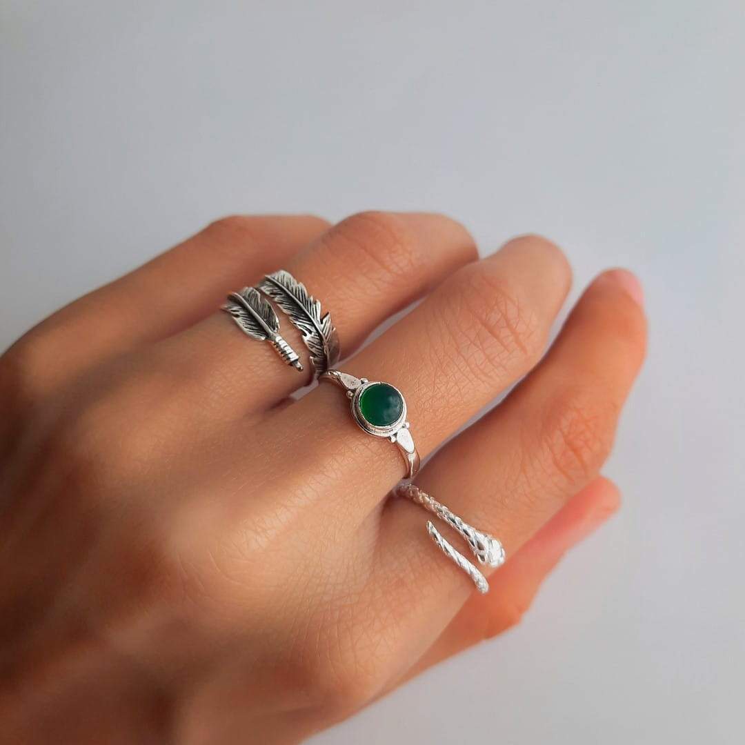 Green Onyx Ring Silber aus Indien Ringe KOOMPLIMENTS