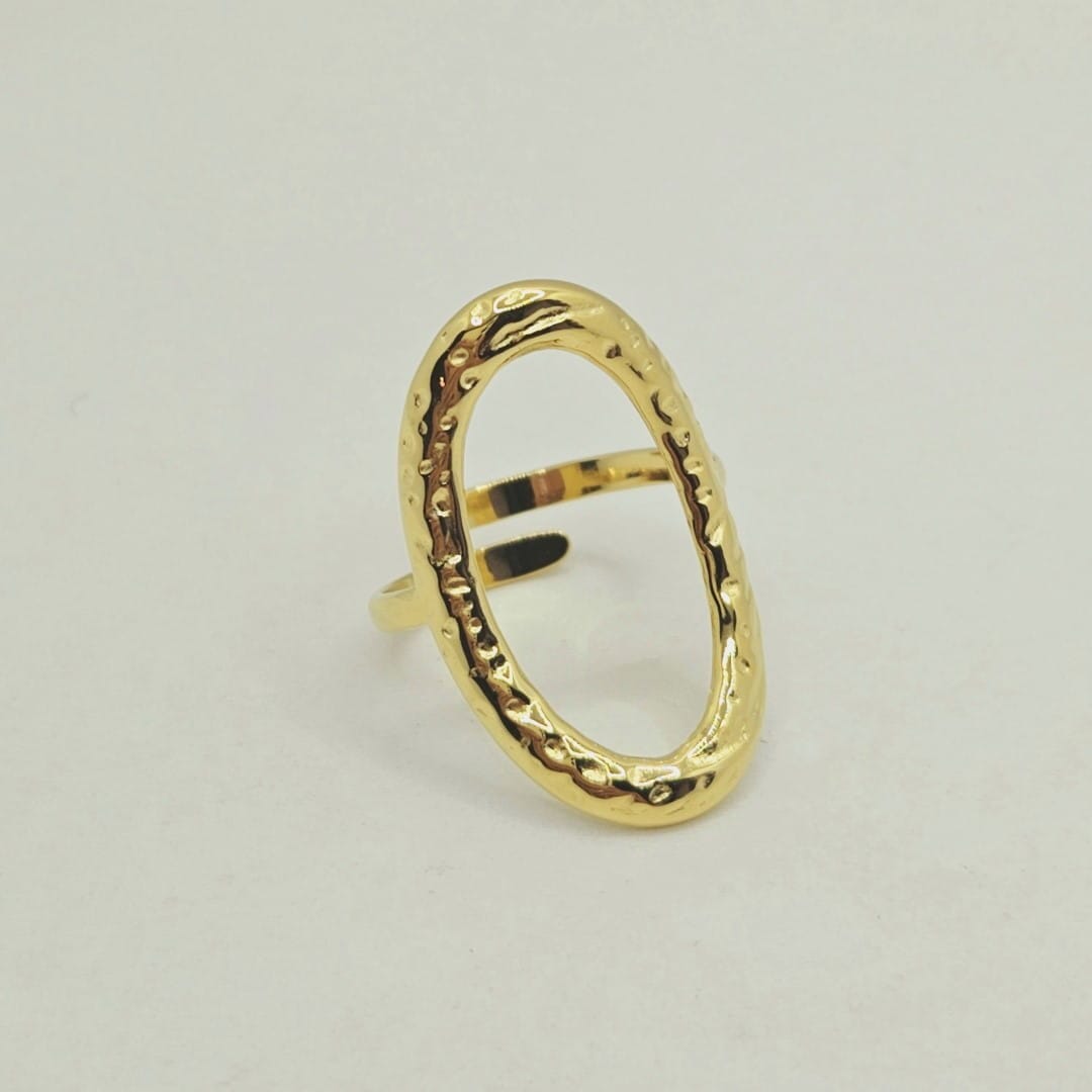 Grosser ovaler Ring Edelstahl Gold Ringe KOOMPLIMENTS 