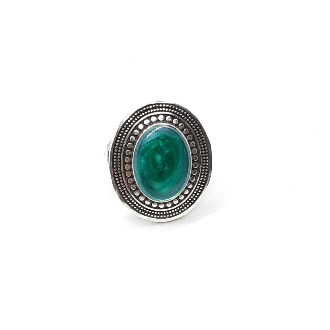 Grosser Ring aus Silber - Bora Ringe KOOMPLIMENTS Smaragdgrün