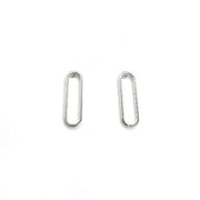 Kleine rechteckige Ohrringe aus Silber - Silber Rechteck Ohrstecker KOOMPLIMENTS