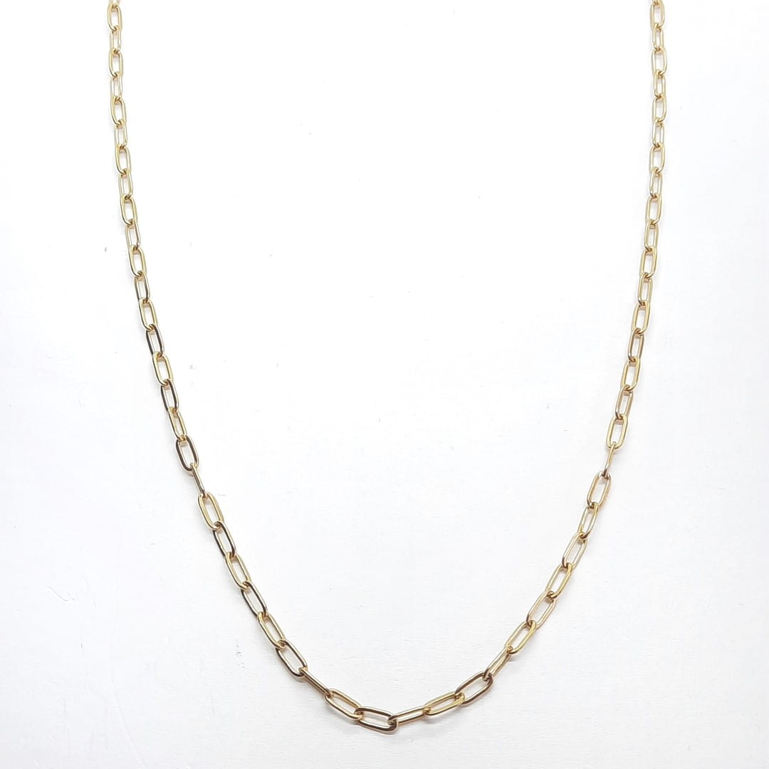 Lange ovale Halskette aus Edelstahl - Gold Halsketten KOOMPLIMENTS 