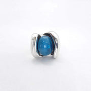 Massiver Silber Ring mit Harz Stein - Earth Blue Ringe KOOMPLIMENTS