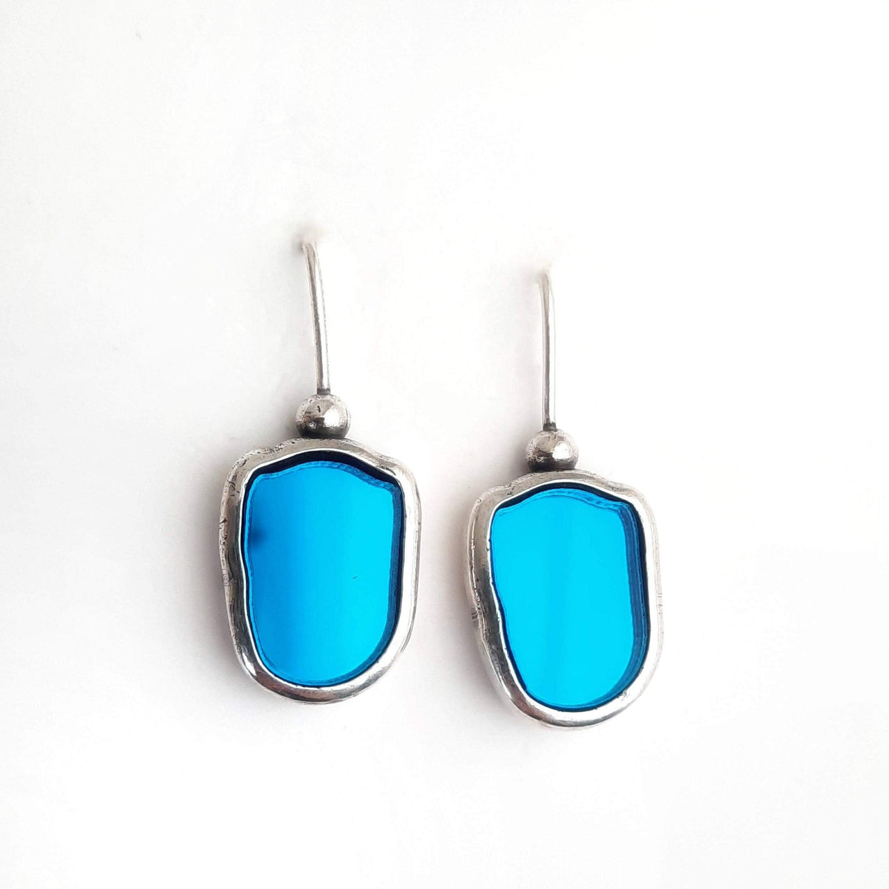 Ohrringe mit blauem Kristall - Reflexion des Meeres Ohrringe KOOMPLIMENTS