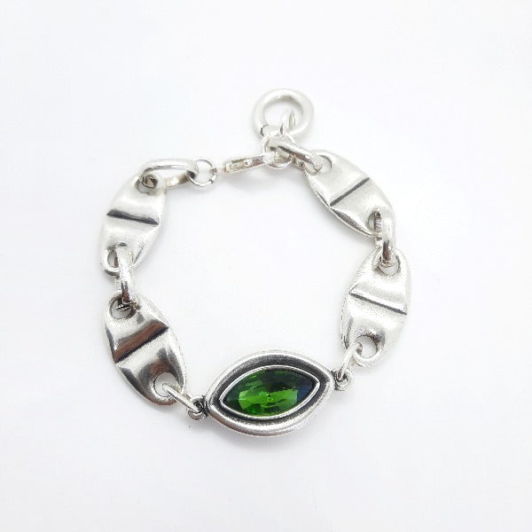 Oval Link Armband - Grünes Blatt Armband KOOMPLIMENTS