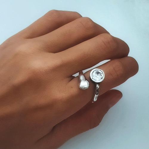 Ring Silber mit Swarovski Stein - Shine Ringe KOOMPLIMENTS