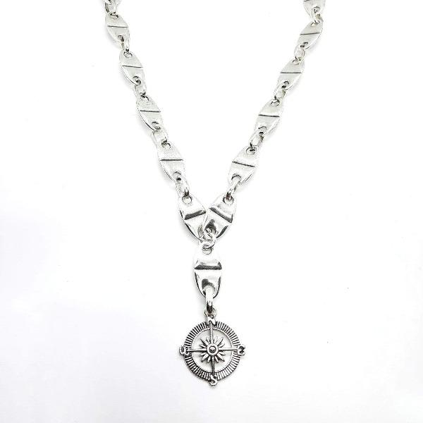 Schöne Damen Silber Halskette - Kompass Halsketten KOOMPLIMENTS