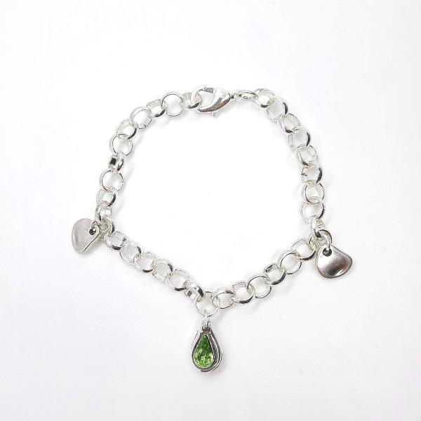 Trendiges Silber Armband mit Swarovski Stein - Viktoria Armband KOOMPLIMENTS 17 Smaragd-Grün